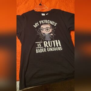 Black Graphic T-Shirt with Ruth Bader Ginsburg Design